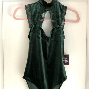 Velvet lace bodysuit - brand new